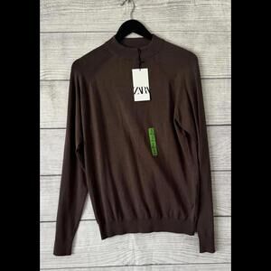 Zara Brown Crewneck Sweater